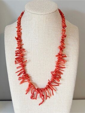 Vintage Red Coral Branch Necklace – Women Jewelry